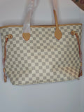 LV Beige Checkered Tote
