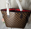 LV Brown Checkered Tote (Red)