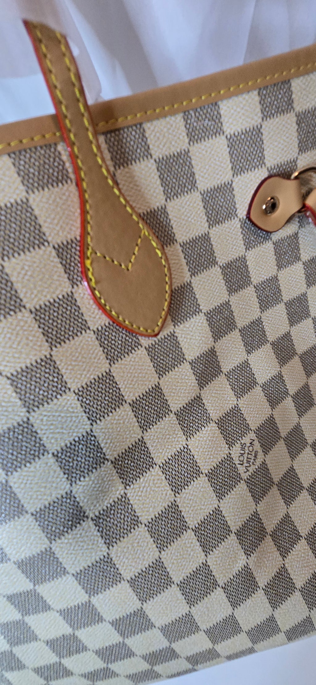 LV Beige Checkered Tote