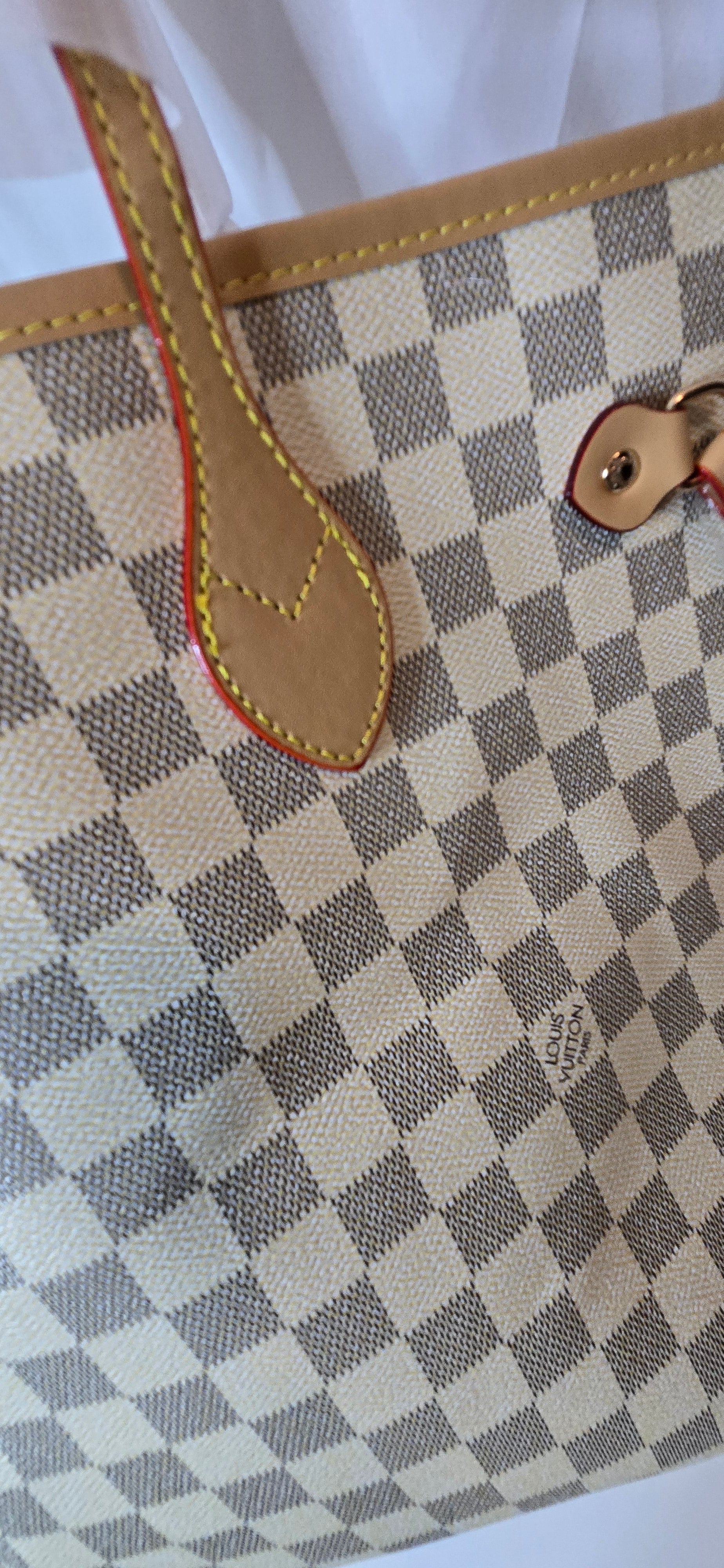 LV Beige Checkered Tote